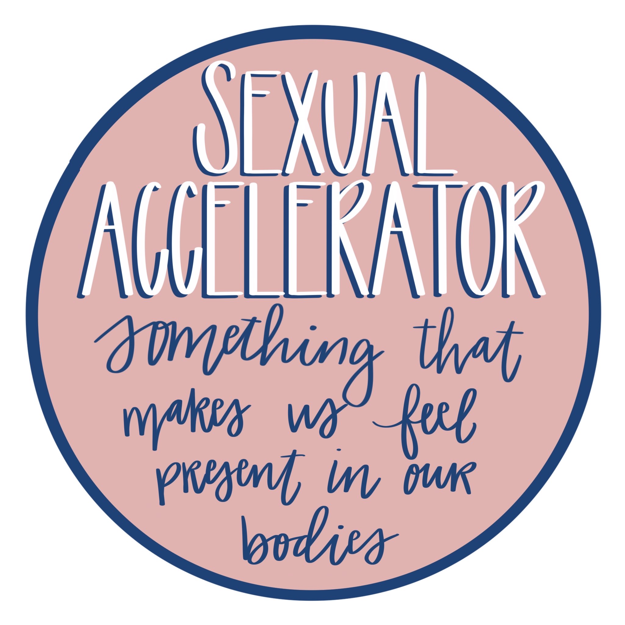 The definition of sexual accelerator against a pink circular background with a blue outline
sex drive libido