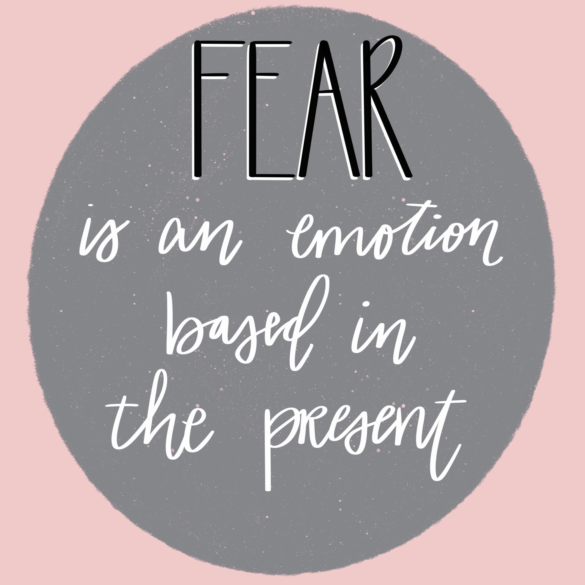 Article quote drawn against a grey circular background with a pink background
anxiety 101
