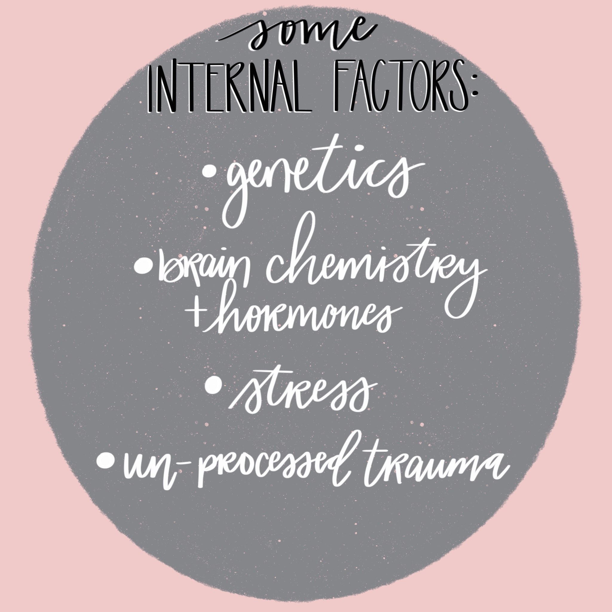 Article quote drawn against a grey circular background with a pink background
anxiety 101