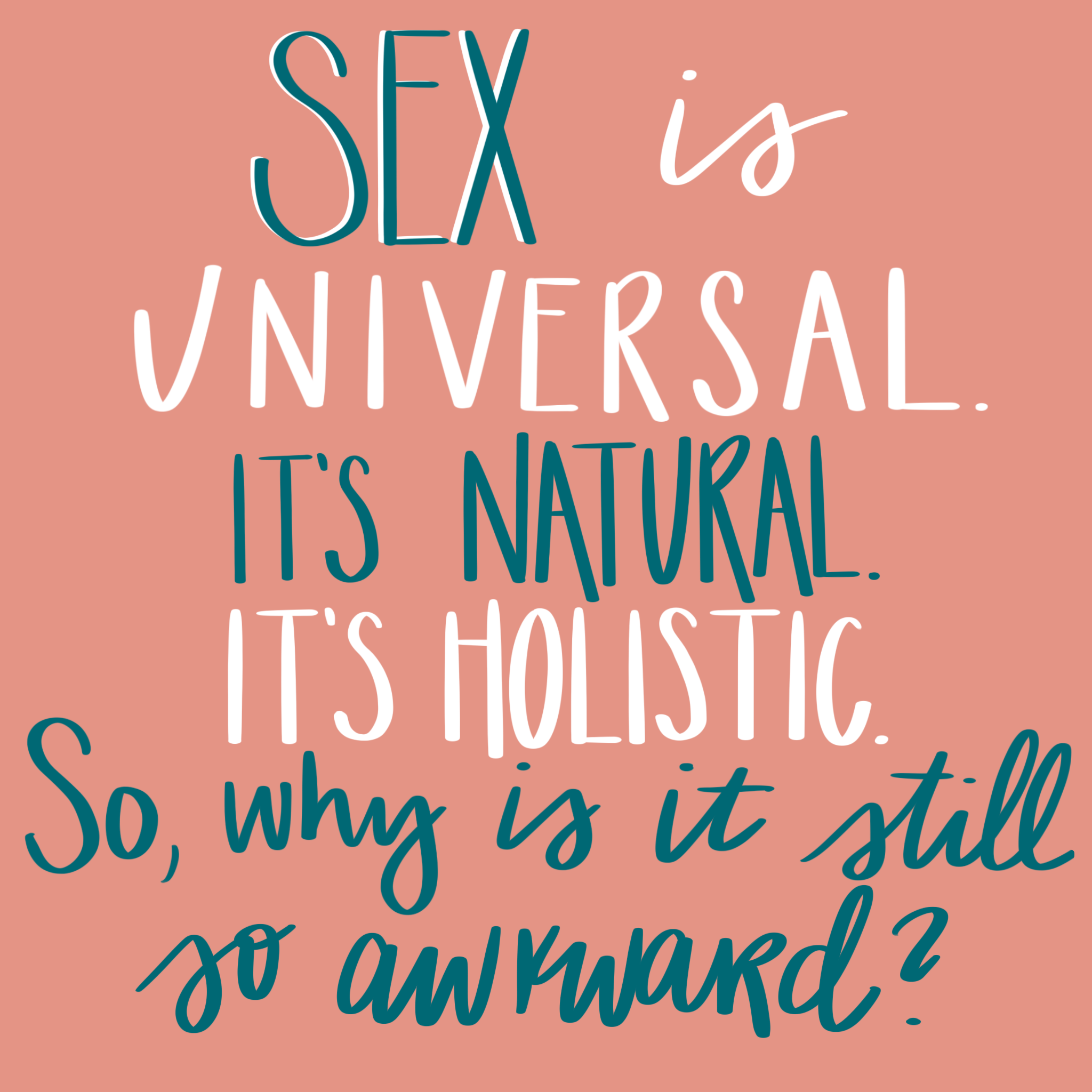 sex history quote against a coral background