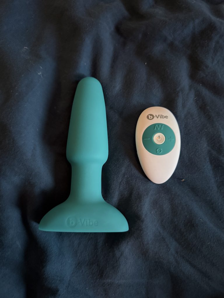 b-Vibe Rimming Plug with rotating beads for partnered warm-up anal play