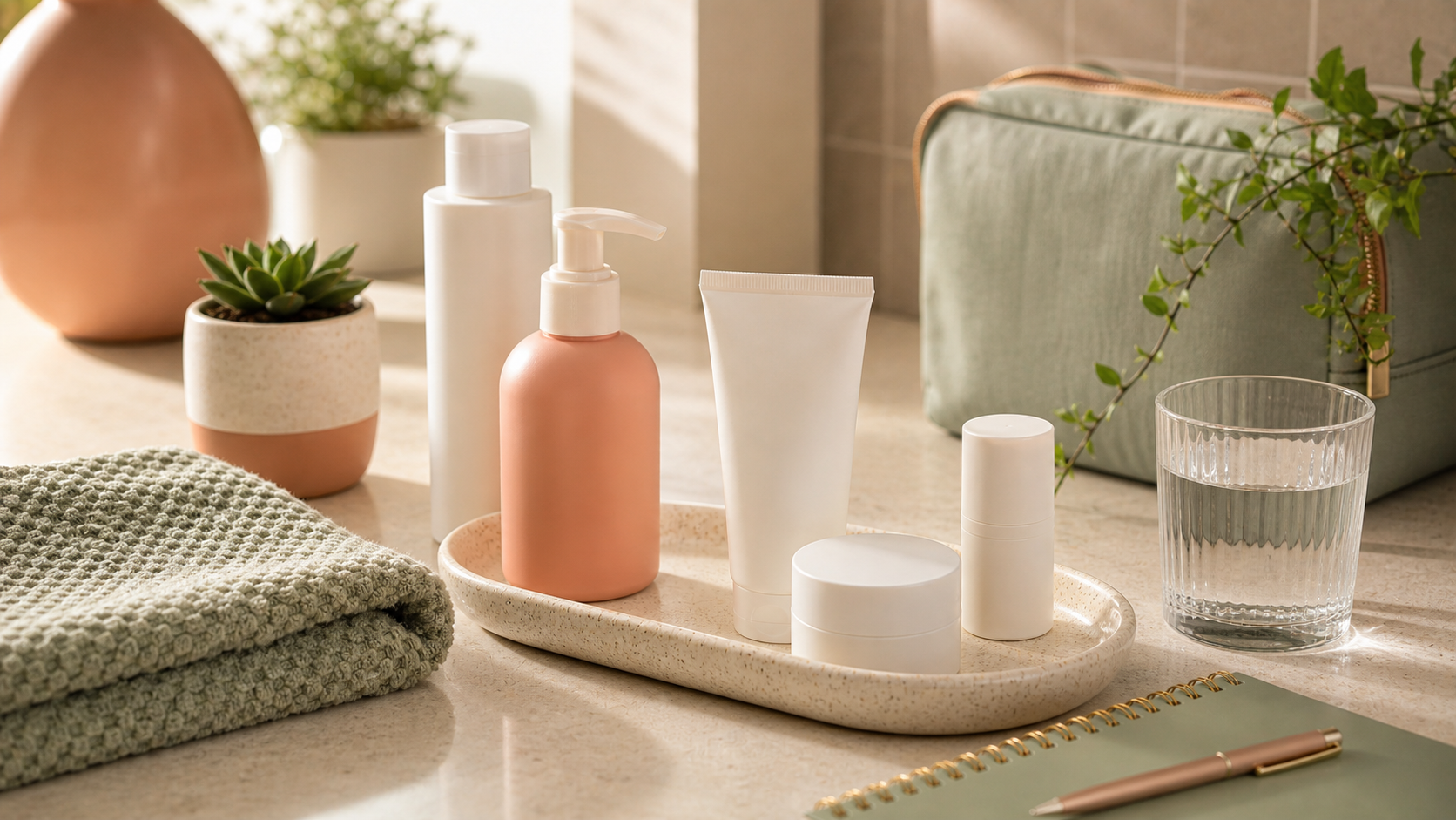 future method product line featured Warm wellness counter with discreet body-care products for a Future Method product review